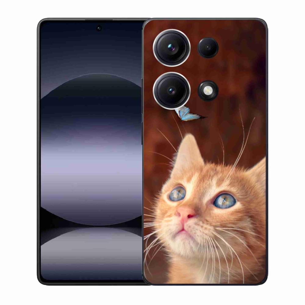 Gélový kryt mmCase na Xiaomi Redmi Note 14S - motýľ a mačiatko