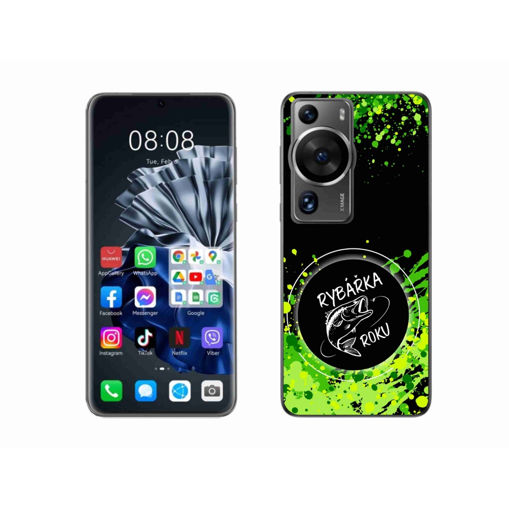 Gélový kryt mmCase na Huawei P60 Pro - rybárka roku čierne pozadie