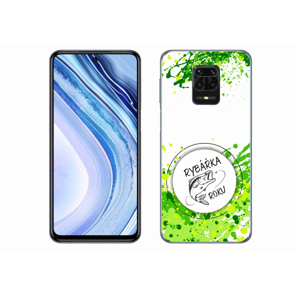 Gélový kryt mmCase na Xiaomi Redmi Note 9S - rybárka roku biele pozadie