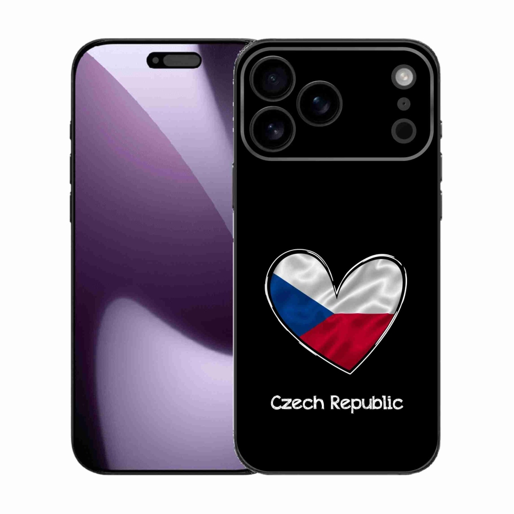 Gélový kryt mmCase na iPhone 17 Pro Max - vlajka srdca čierne pozadie
