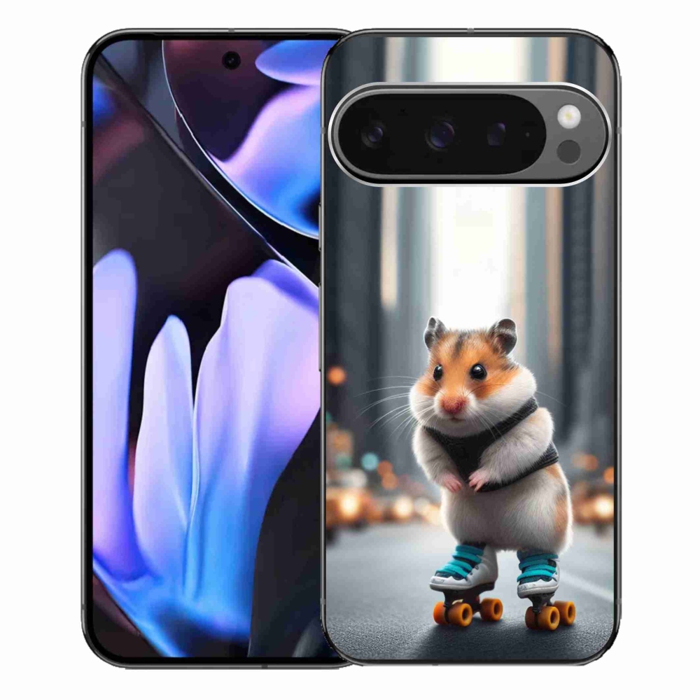 Gélový kryt mmCase na Google Pixel 9 Pro XL - škrečok na korčuliach