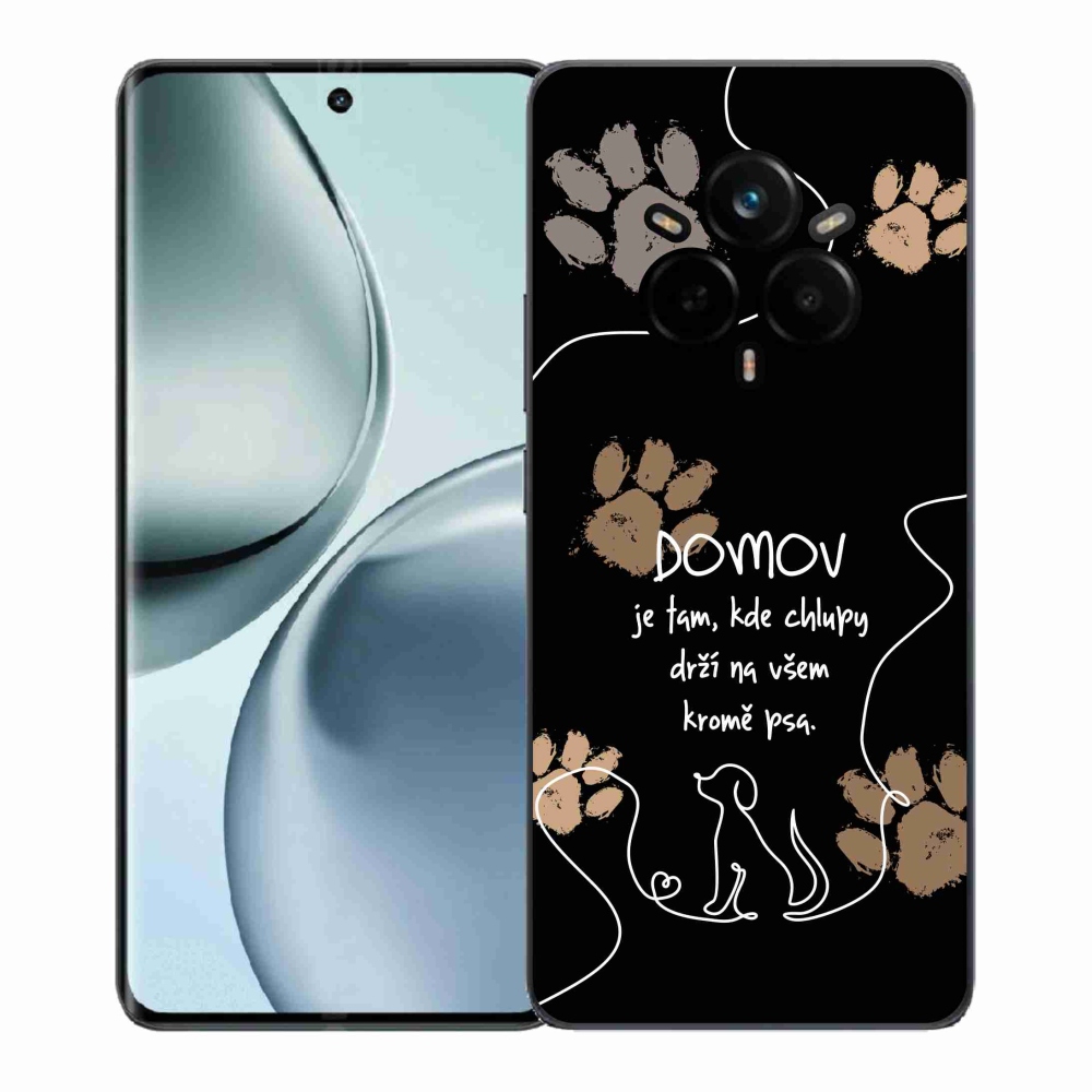 Gélový kryt mmCase na Realme 14 Pro+ 5G - psí motív čierne pozadie