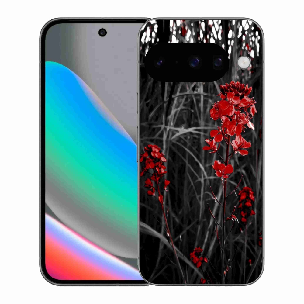 Gélový kryt mmCase na Google Pixel 10 - červená rastlina