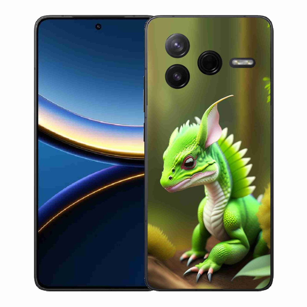 Gélový kryt mmCase na Xiaomi Poco F7 Pro - zelený dráčik