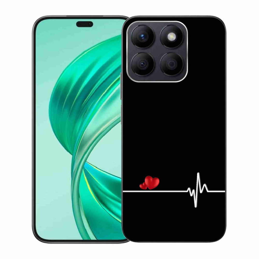 Gélový kryt mmCase na Honor X8b - srdce a tep čierne pozadie
