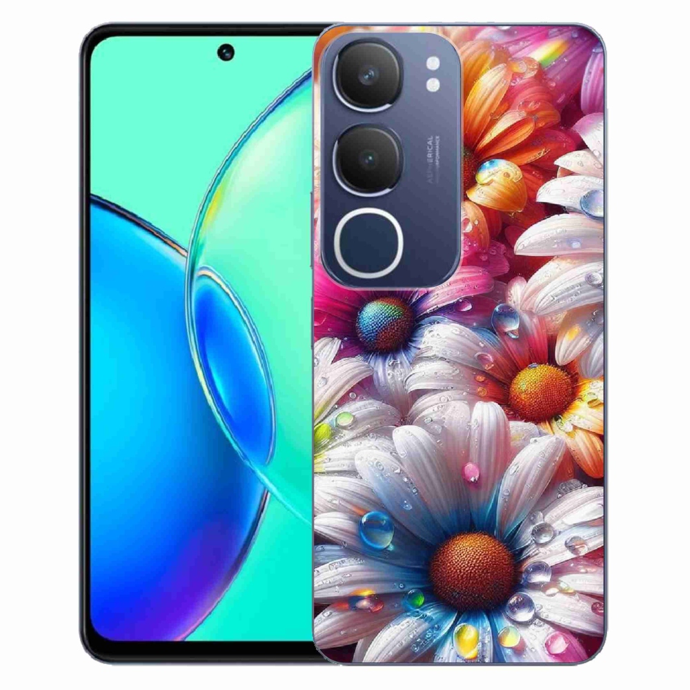 Gélový kryt mmCase na Vivo Y19s - farebné margaréty