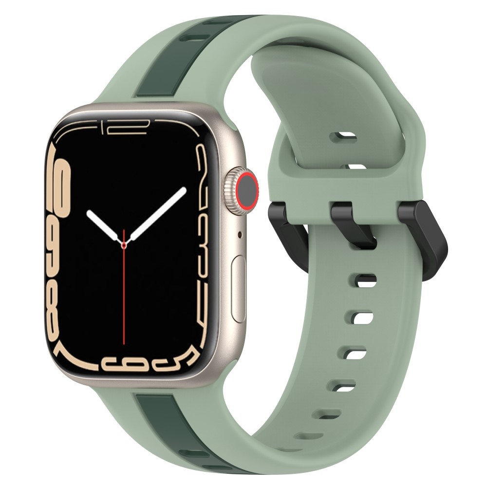 Strap silikónový remienok na Apple Watch Ultra/Ultra 2 49mm/SE/SE 2022/2023 44mm/9/8/7 45mm/6/5/4 44mm/3/2/1 42 mm - zelený/tmavozelený