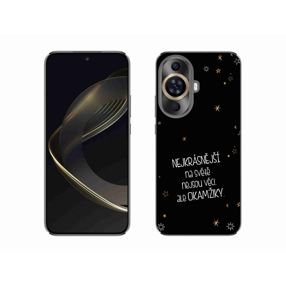 Gélový kryt mmCase na Huawei Nova 11 - citát 4 čierne pozadie