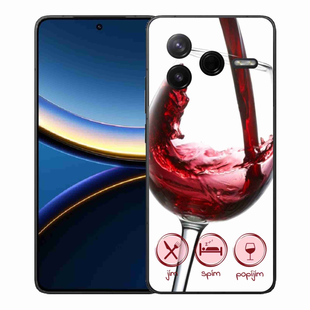 Gélový kryt mmCase na Xiaomi Poco F7 Pro - pohár vína červené