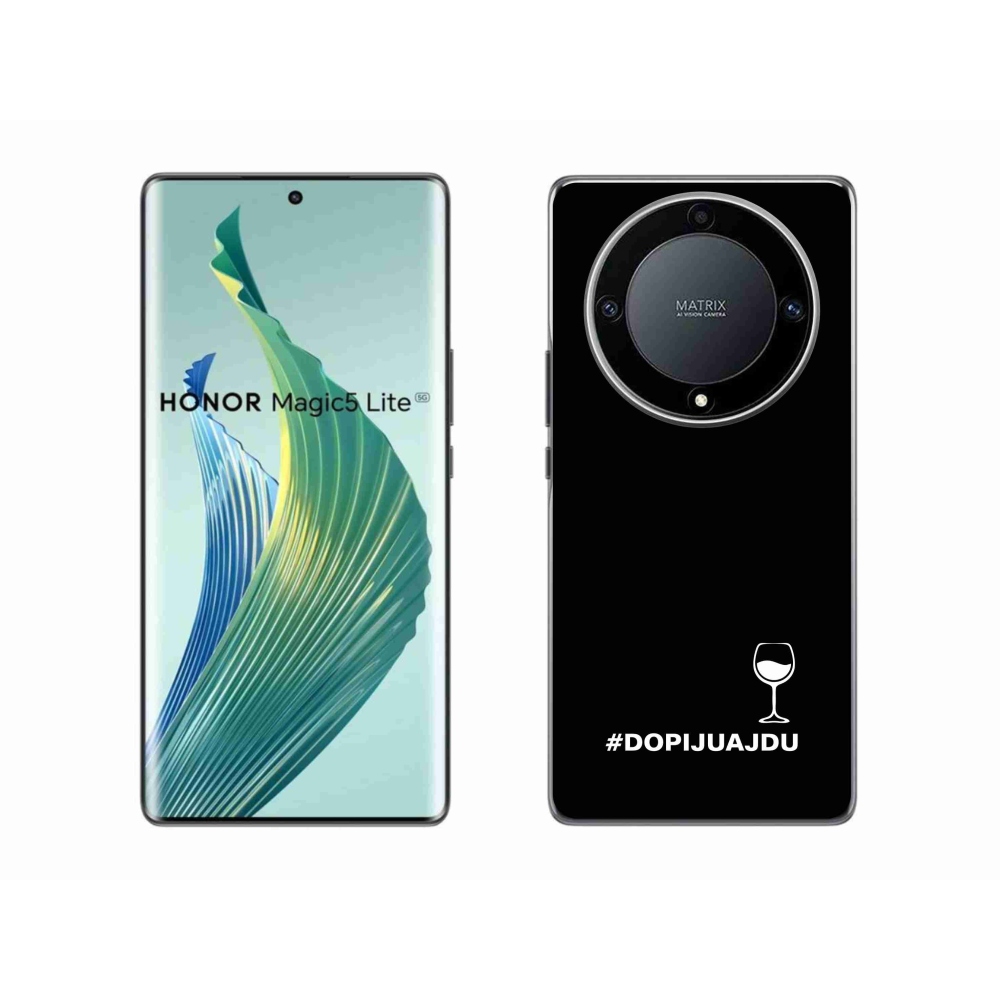 Gélový kryt mmCase na Honor Magic 5 Lite 5G - vínny motív čierne pozadie
