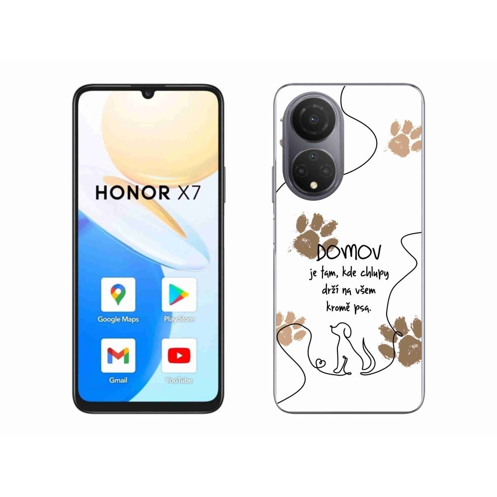 Gélový kryt mmCase na Honor X7 - psí motív biele pozadie