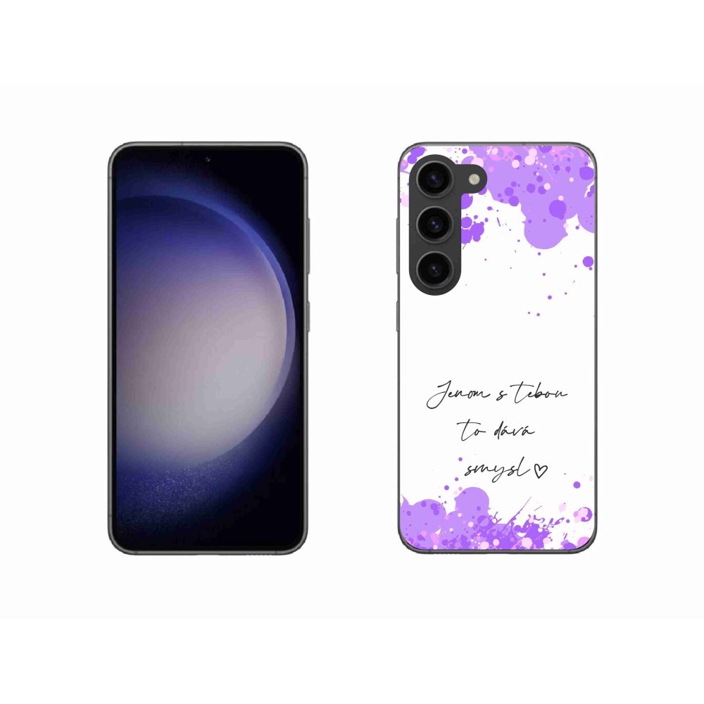 Gélový kryt mmCase na Samsung Galaxy S23 5G - zamilovaný text biele pozadie