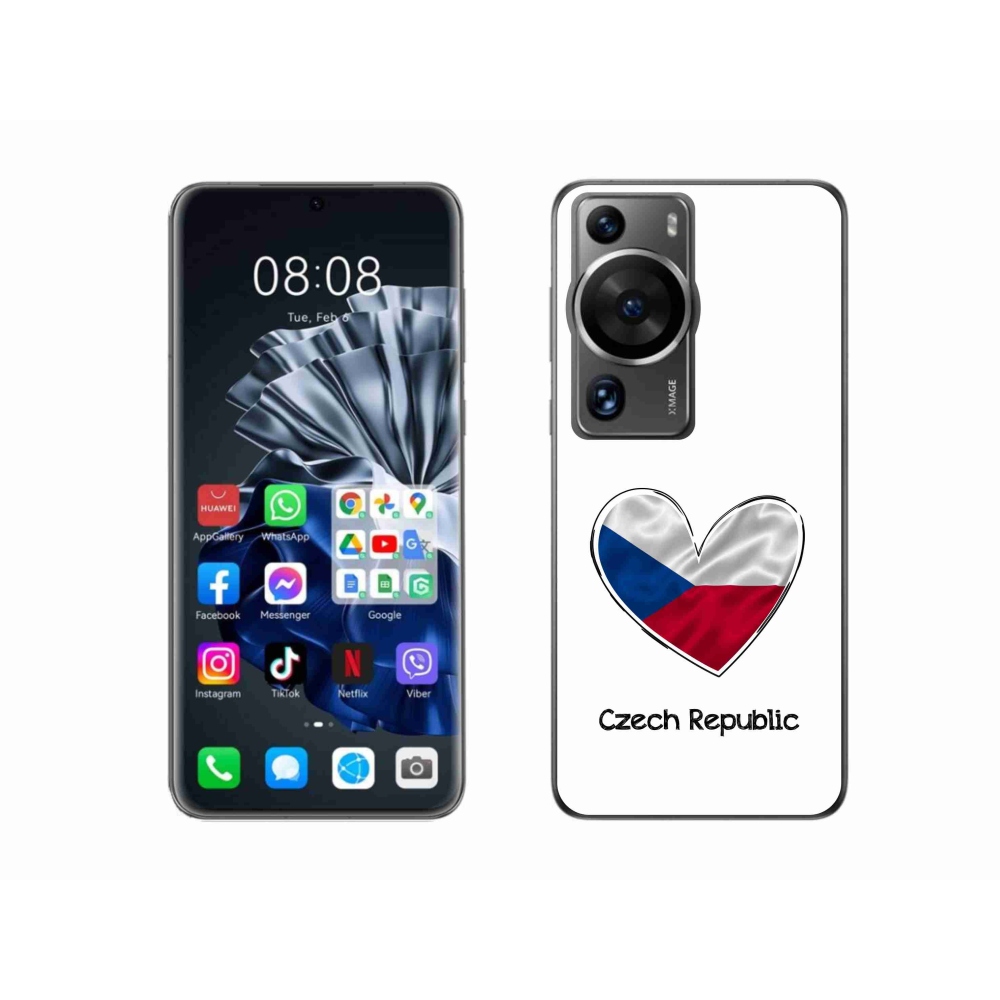 Gélový kryt mmCase na Huawei P60 Pro - vlajka srdca biele pozadie