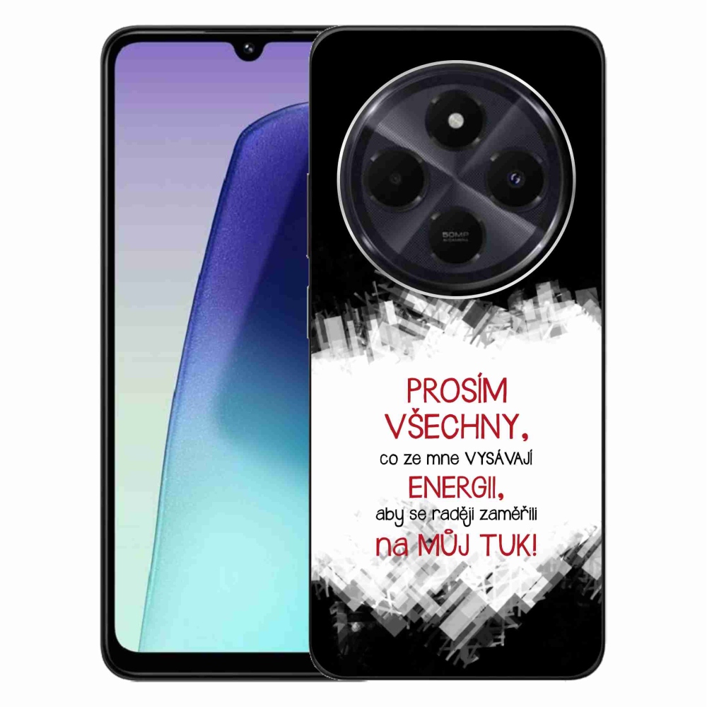 Gélový kryt mmCase na Xiaomi Redmi 14C/Poco C75 - vtipný text 1 červený