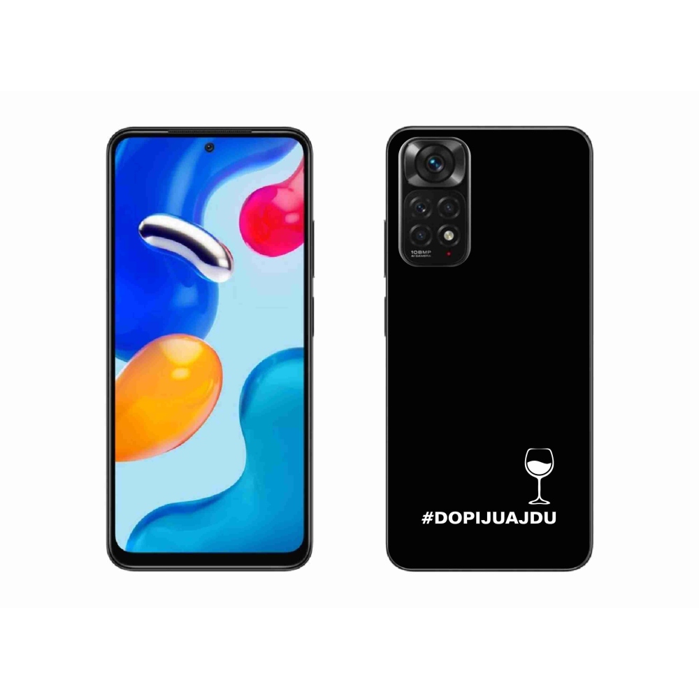 Gélový kryt mmCase na Xiaomi Redmi Note 11 4G - vínny motív čierne pozadie