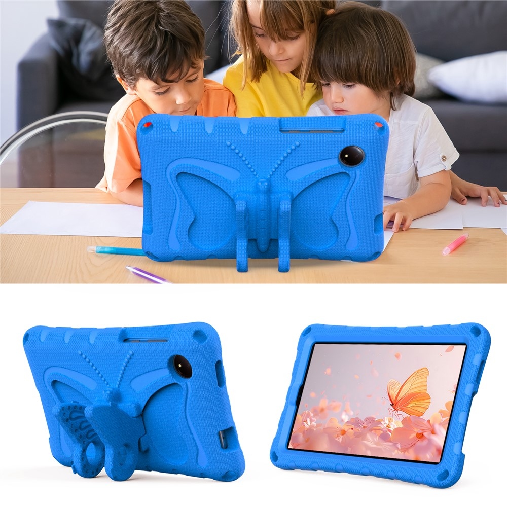 Kids Butterfly EVA odolné púzdro s popruhom na tablet Xiaomi Redmi Pad SE 8.7 - tmavomodré