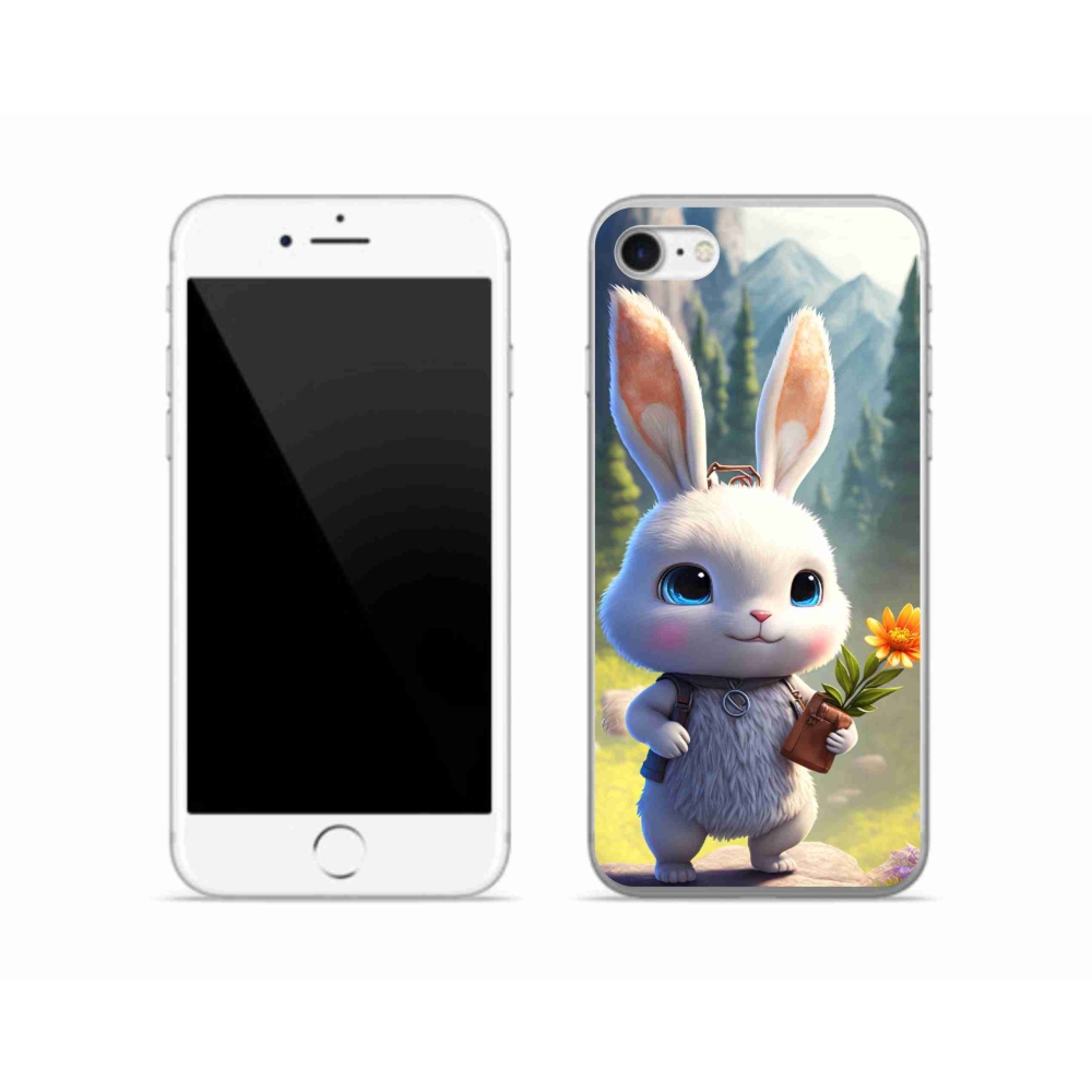 Gélový kryt mmCase na iPhone SE (2022) - roztomilý zajačik