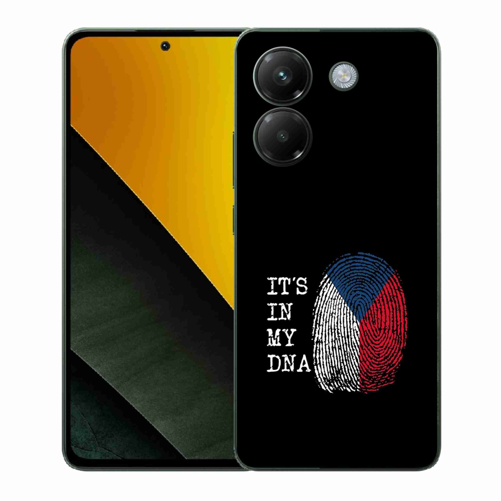 Gélový kryt mmCase na Xiaomi Poco M7 Pro 5G - vlajka odtlačok prsta čierne pozadie