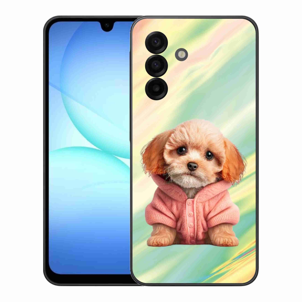 Gélový kryt mmCase na Samsung Galaxy A17 5G - šteňa vo svetri