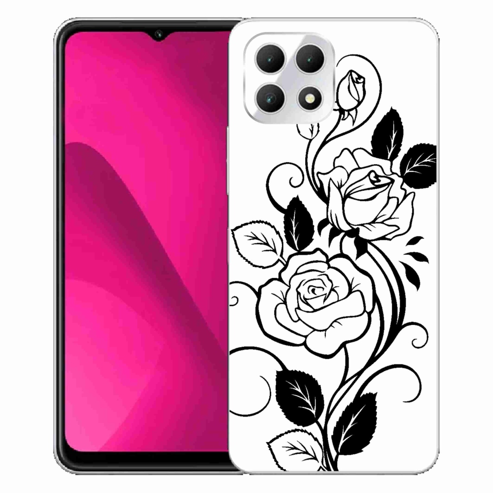 Gélový kryt mmCase na T-Mobile T Phone 2 - čiernobiela ruža