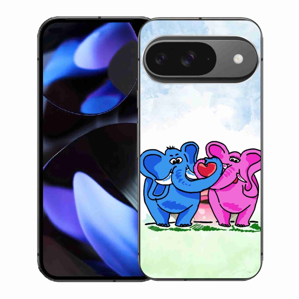 Gélový kryt mmCase na Google Pixel 9/9 Pro - zamilovaní slony