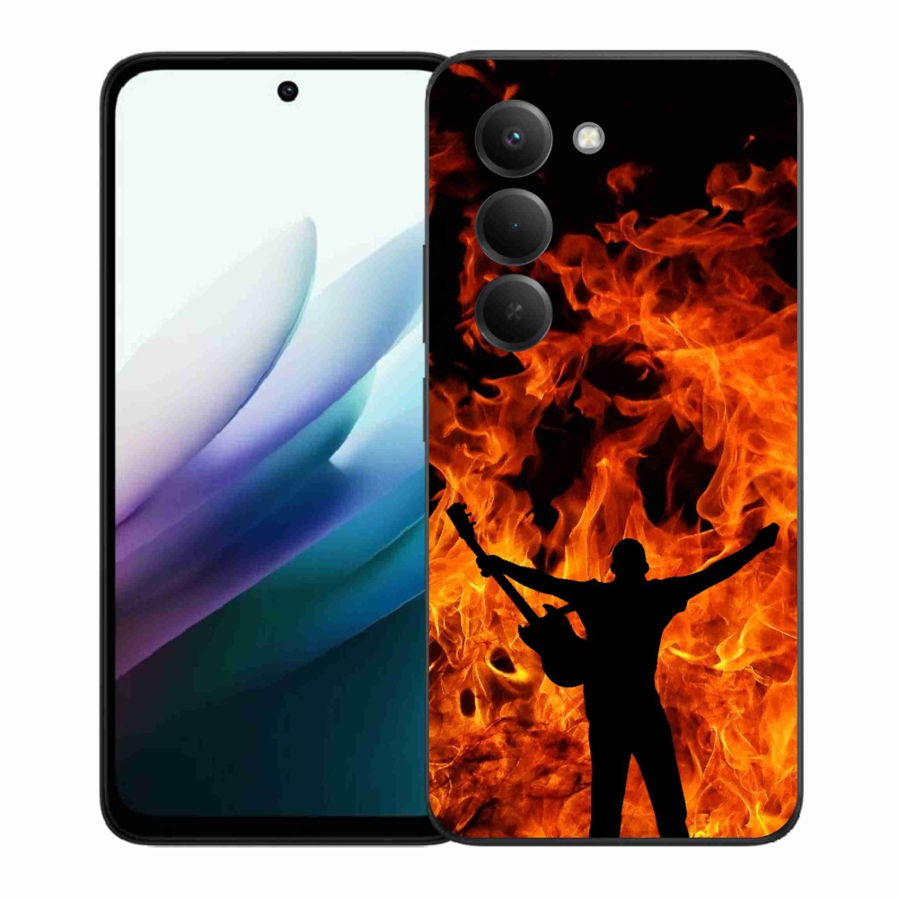 Gélový kryt mmCase na Xiaomi Redmi 15 4G/5G (171mm) - muzikant a oheň