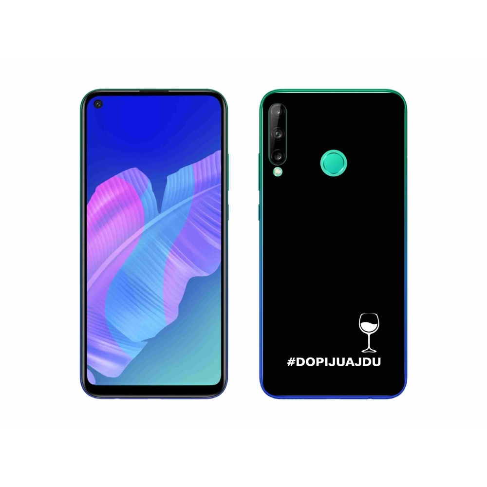 Gélový kryt mmCase na Huawei P40 Lite E - vínny motív čierne pozadie