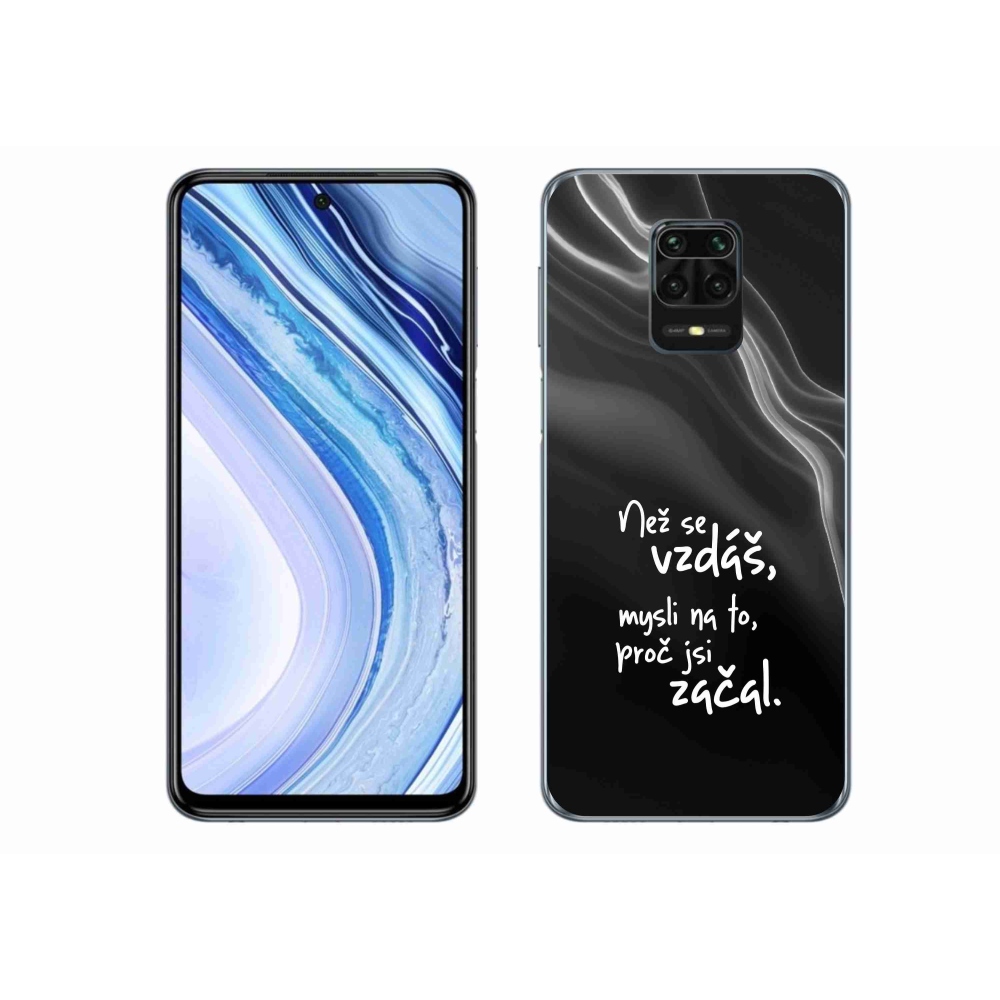 Gélový kryt mmCase na Xiaomi Redmi Note 9 Pro - citát 2 čierne pozadie