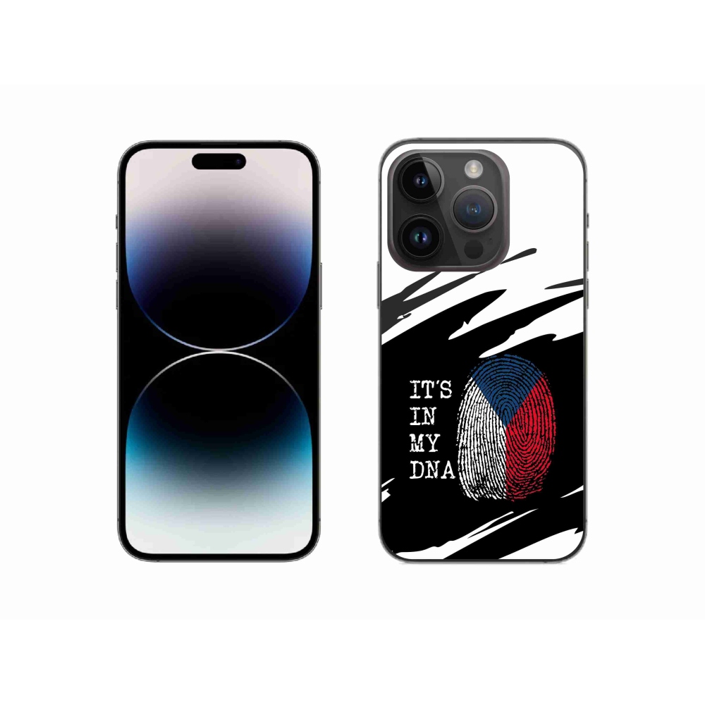 Gélový kryt mmCase na iPhone 14 Pro 6.1 - vlajka odtlačok prsta čiernobiele pozadie