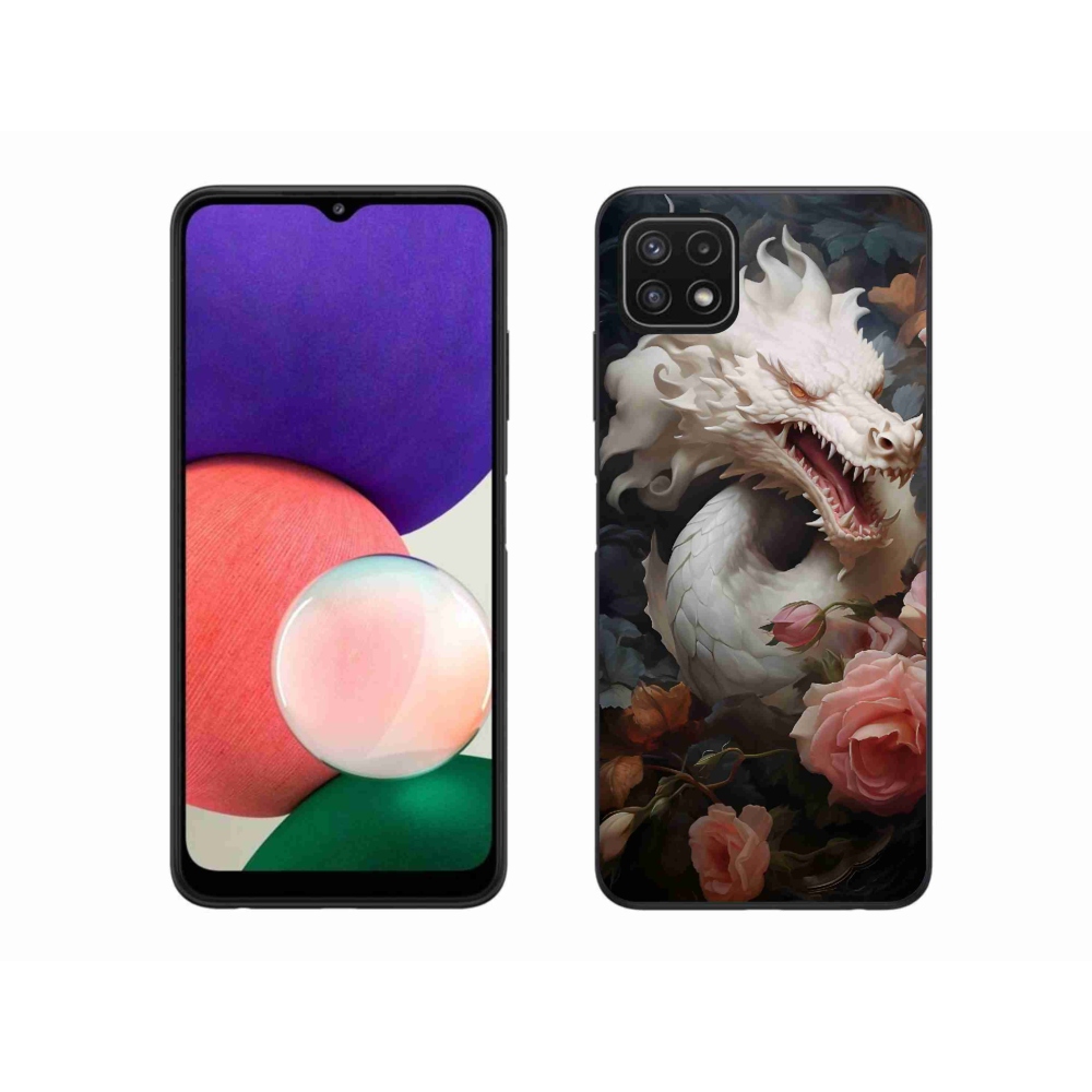 Gélový kryt mmCase na Samsung Galaxy A22 5G - biely drak