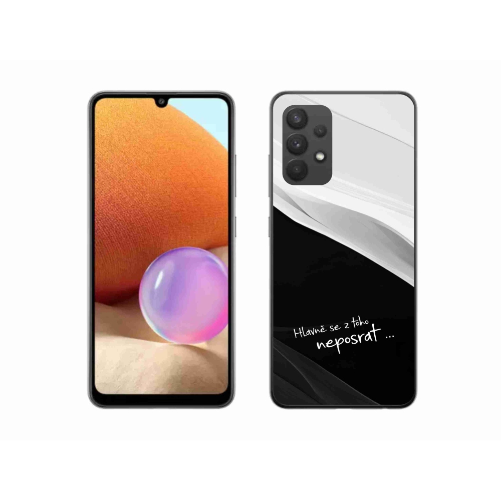 Gélový kryt mmCase na Samsung Galaxy A32 4G - vtipný text 13 čiernobiele pozadie