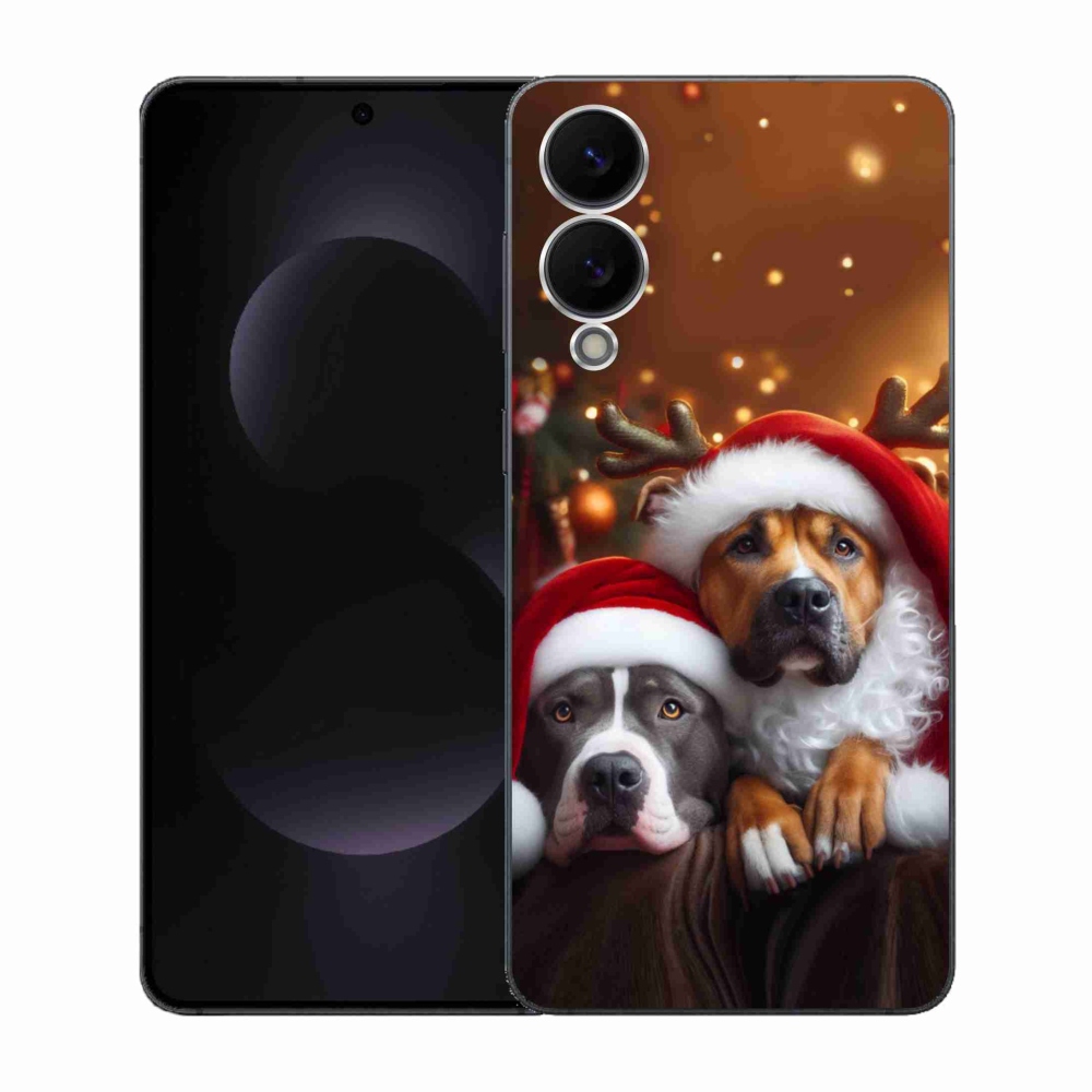 Gélový kryt mmCase na Samsung Galaxy S25 Edge - vianočné psy