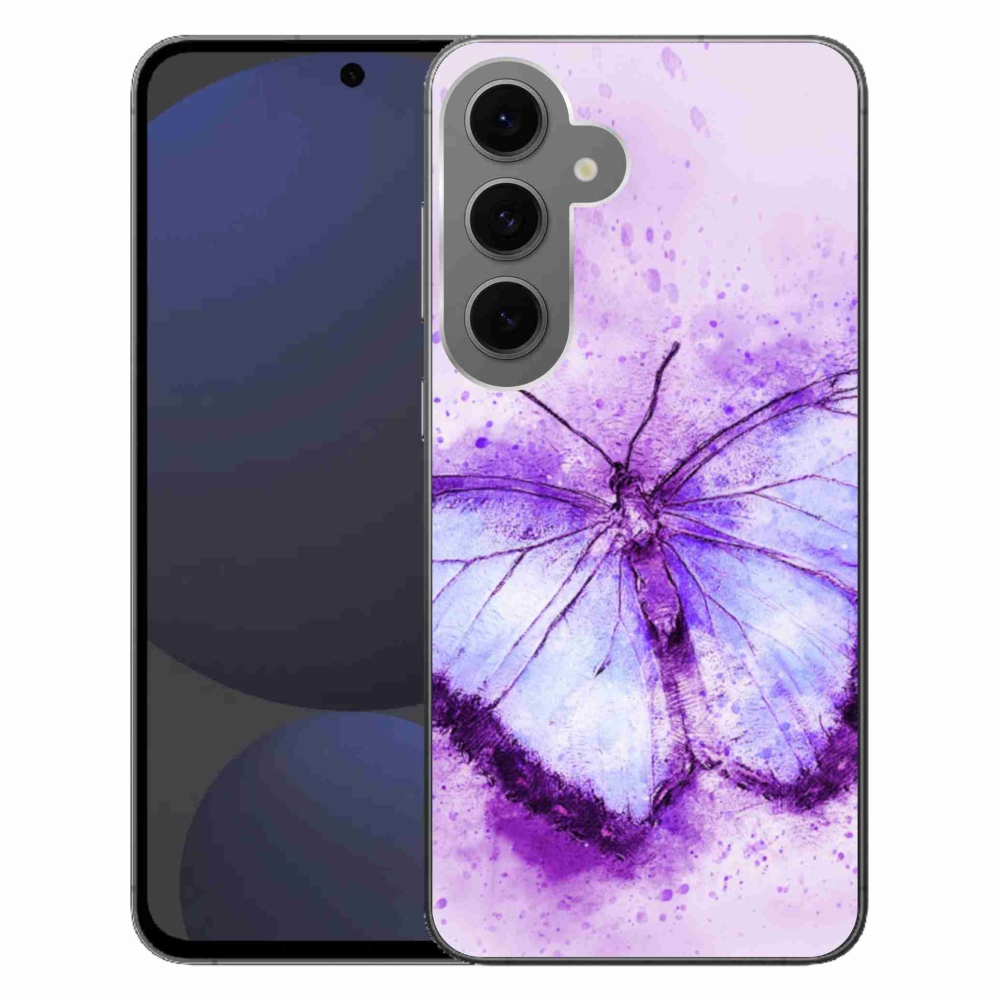 Gélový kryt mmCase na Samsung Galaxy S24 FE - fialový motýľ
