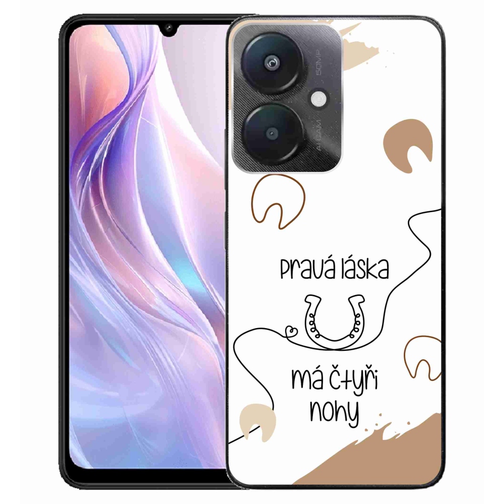 Gélový kryt mmCase na Xiaomi Redmi 13C 5G - konský motív biele pozadie