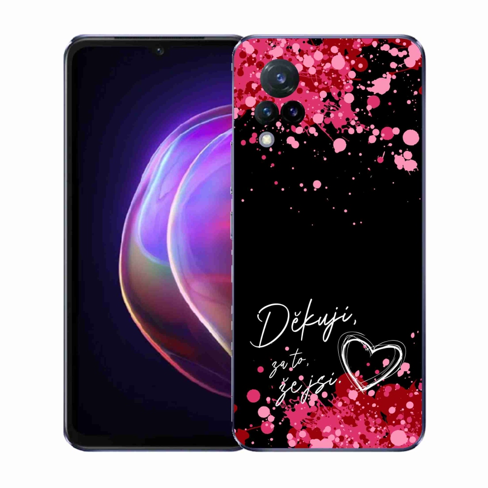 Gélový kryt mmCase na Vivo V21 4G/5G - zamilovaný text 2 čierne pozadie