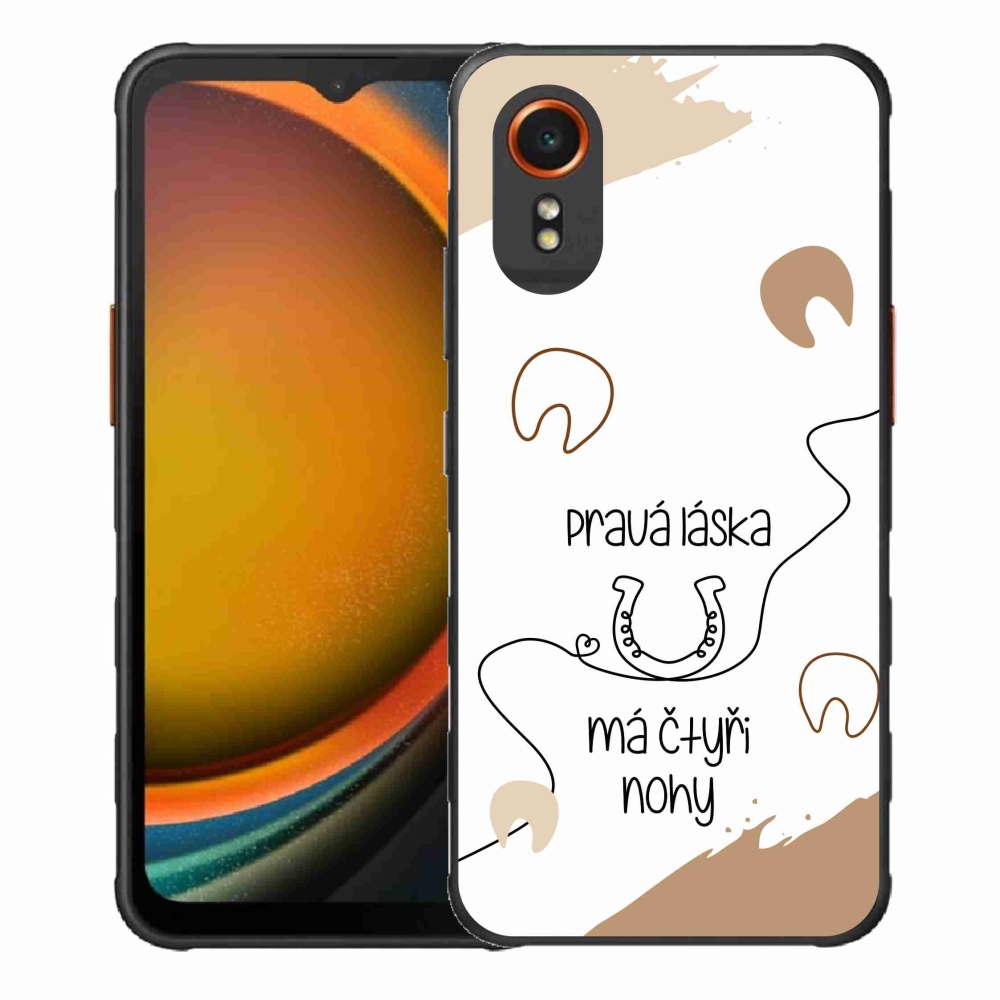 Gélový kryt mmCase na Samsung Galaxy Xcover 7 - konský motív biele pozadie