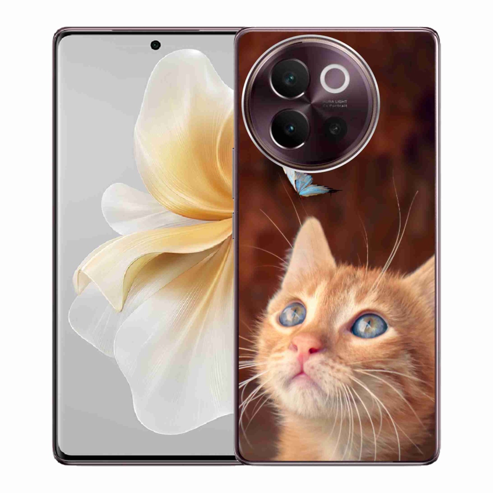 Gélový kryt mmCase na Vivo V40 Lite 5G - motýľ a mačiatko