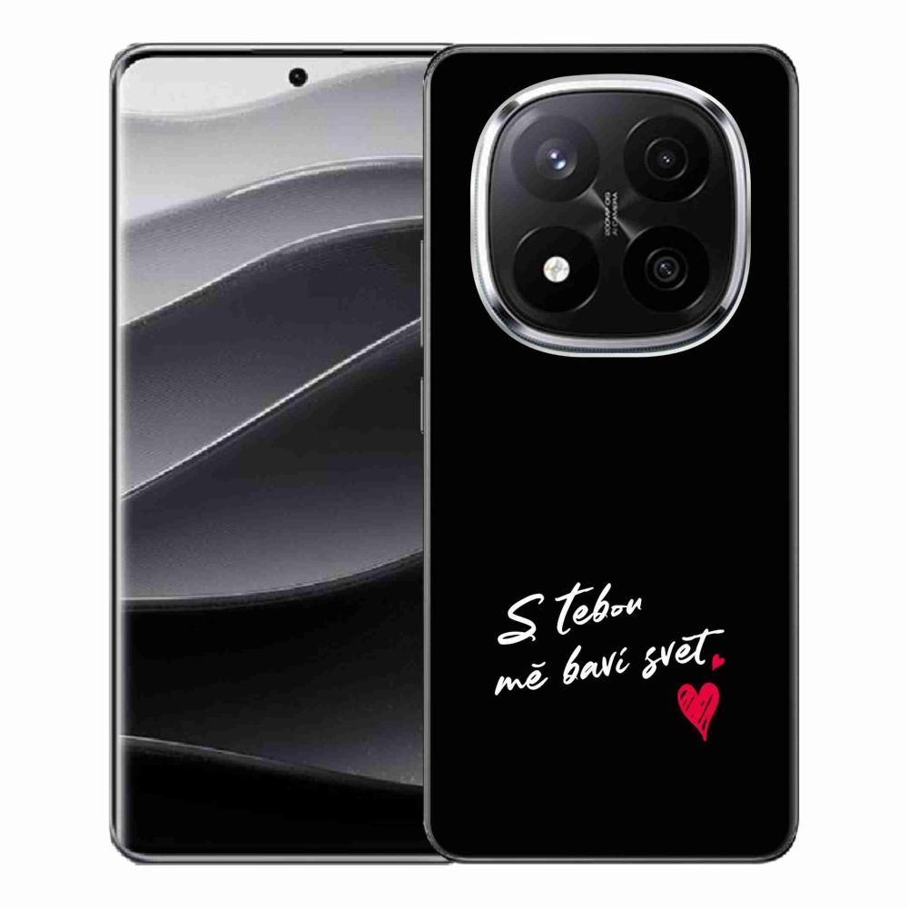 Gélový kryt mmCase na Xiaomi Redmi Note 14 Pro+ 5G - zamilovaný text 1 čierne pozadie