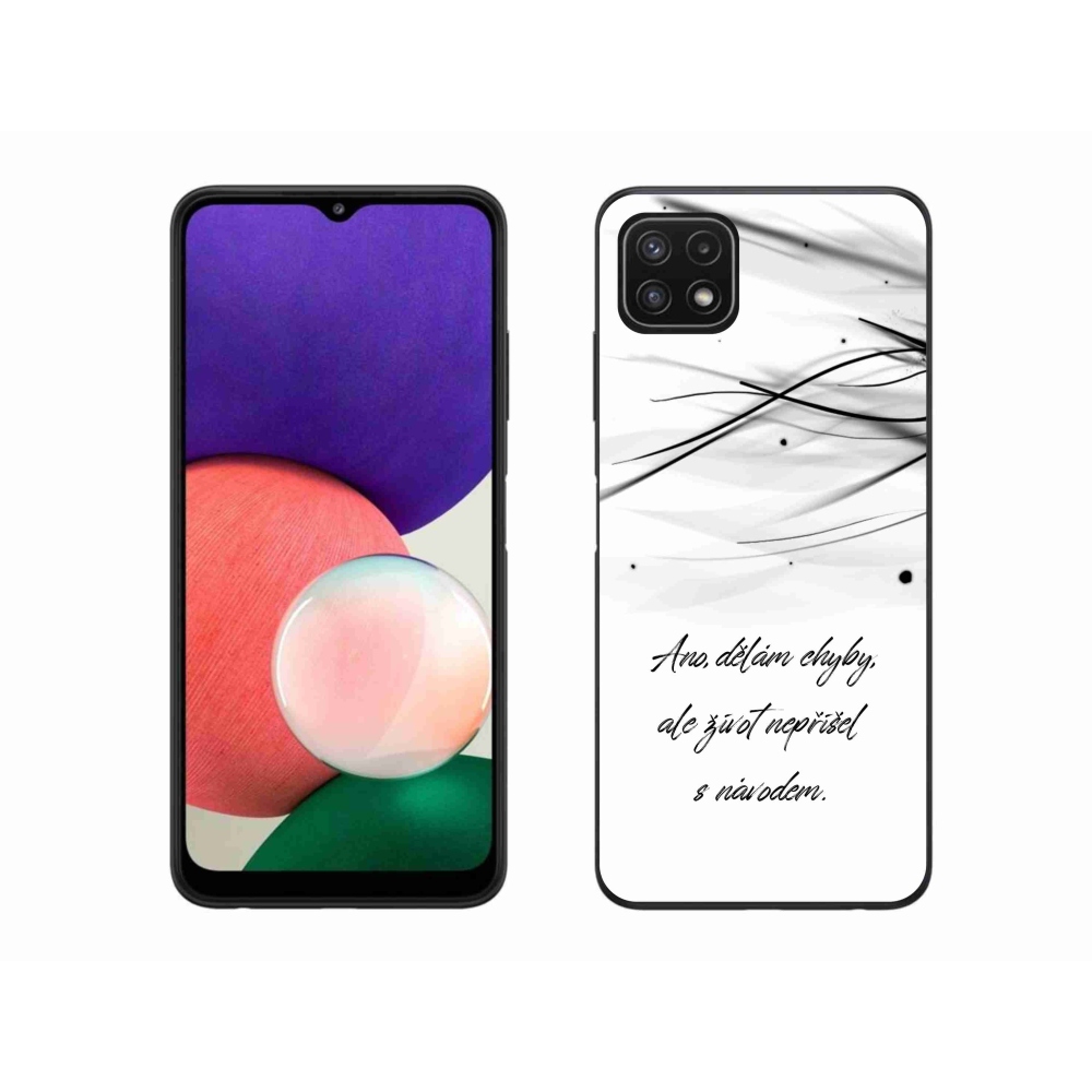 Gélový kryt mmCase na Samsung Galaxy A22 5G - citát biele pozadie