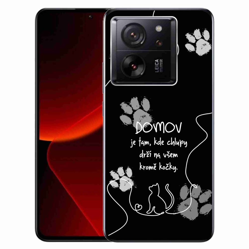 Gélový kryt mmCase na Xiaomi 13T/13T Pro - mačacie motív čierne pozadie