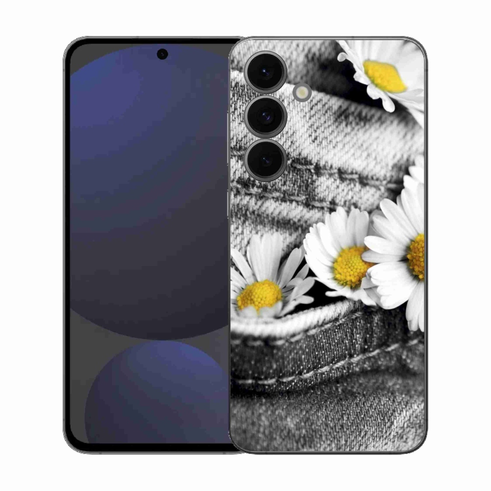 Gélový kryt mmCase na Samsung Galaxy S25 FE - margaréty