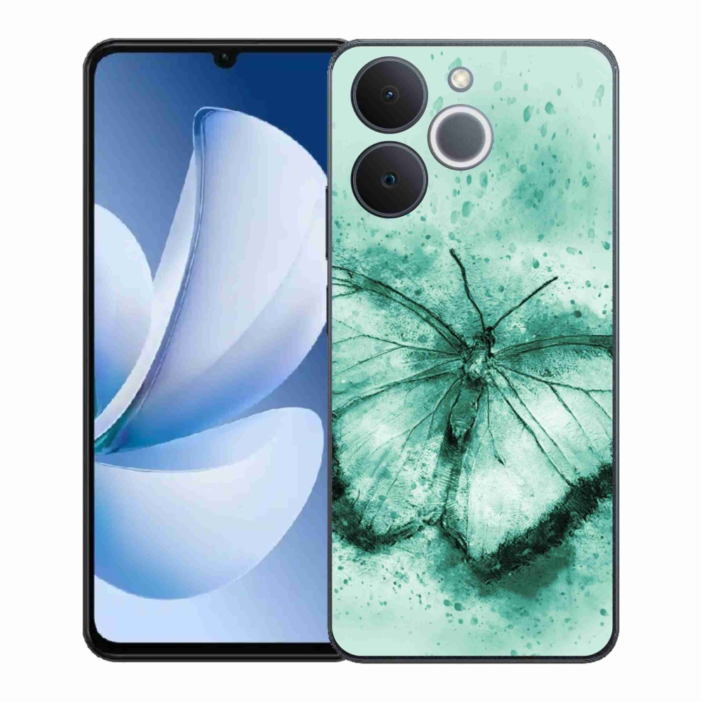 Gélový kryt mmCase na Realme Note 70T - zelený motýľ