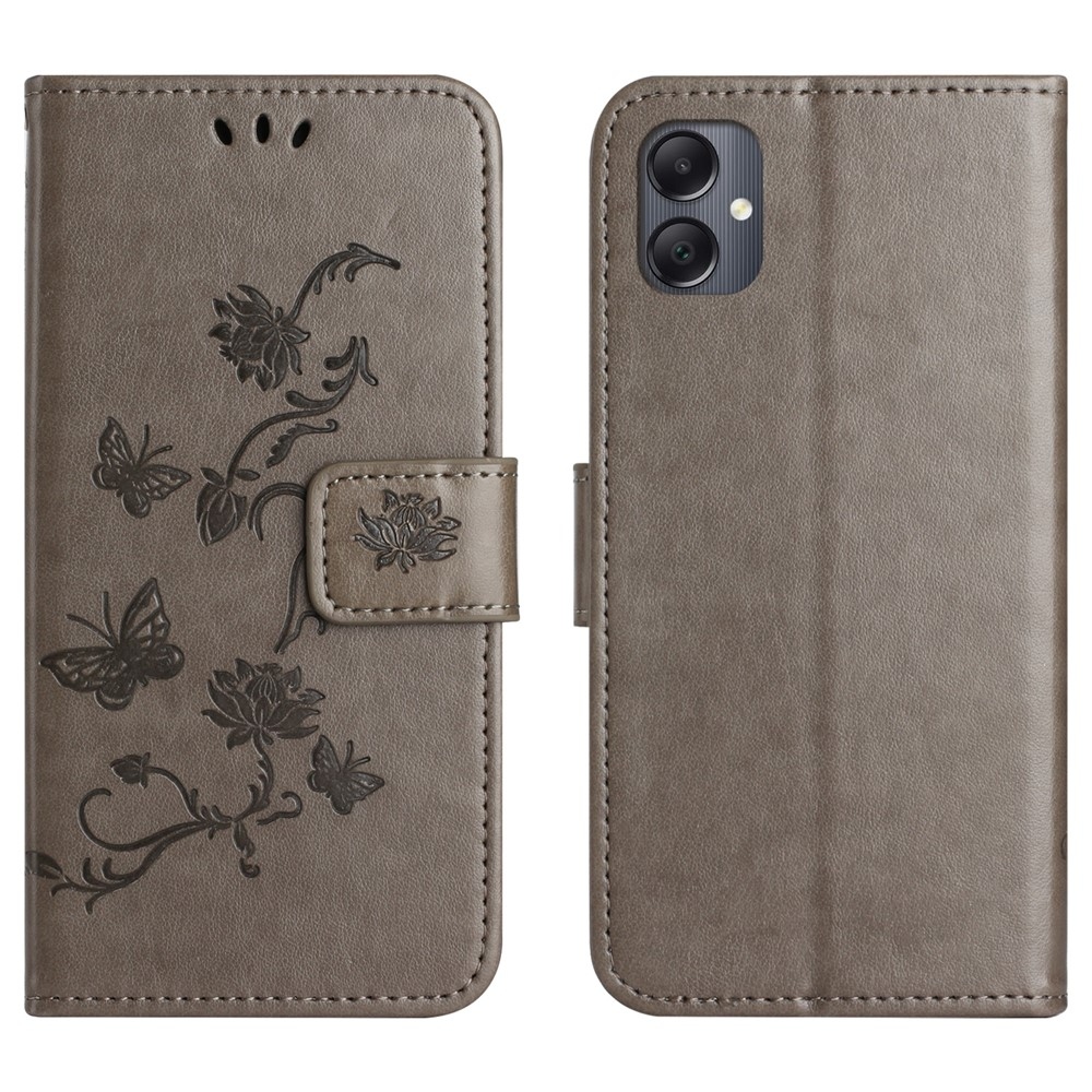 Flower knižkové púzdro na Samsung Galaxy A07 4G - šedé