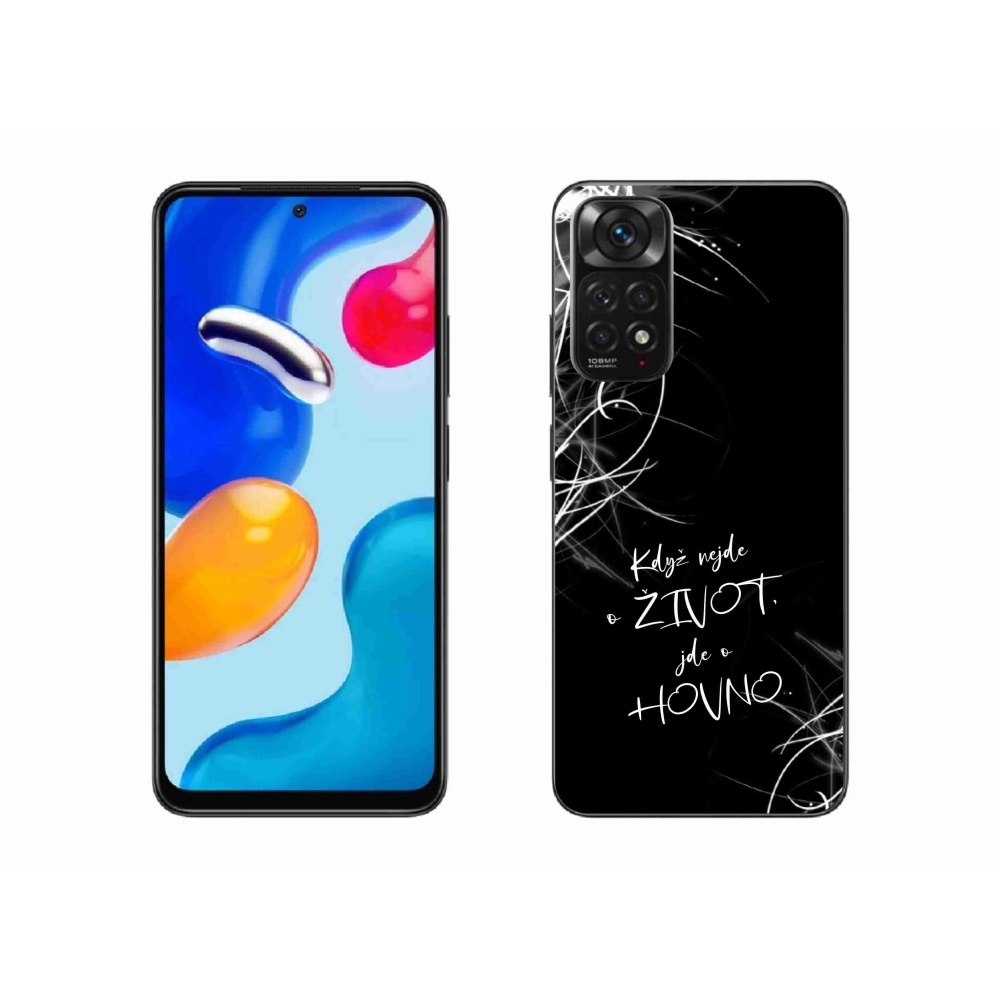 Gélový kryt mmCase na Xiaomi Redmi Note 11S 4G - vtipný text 16 čierne pozadie