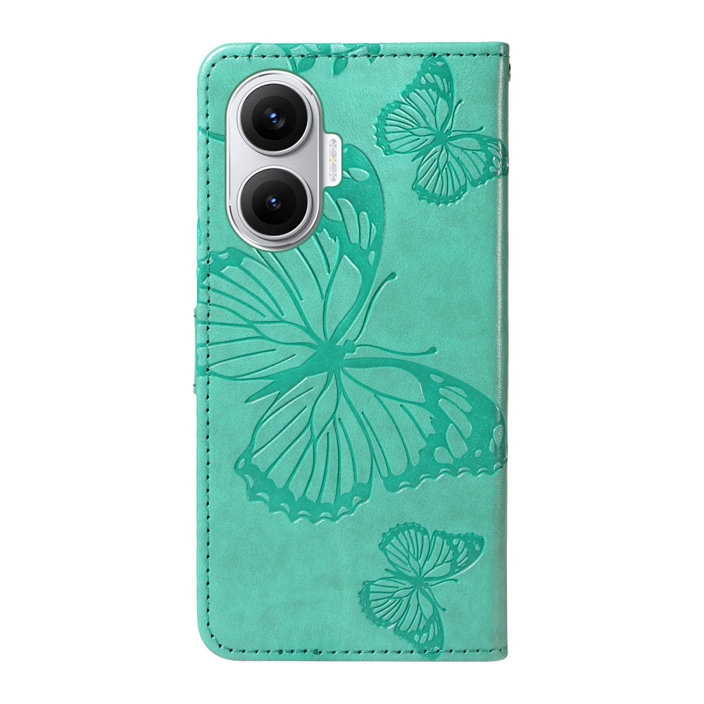 Big Butterfly knižkové púzdro na Xiaomi Poco F7 5G - modrozelené