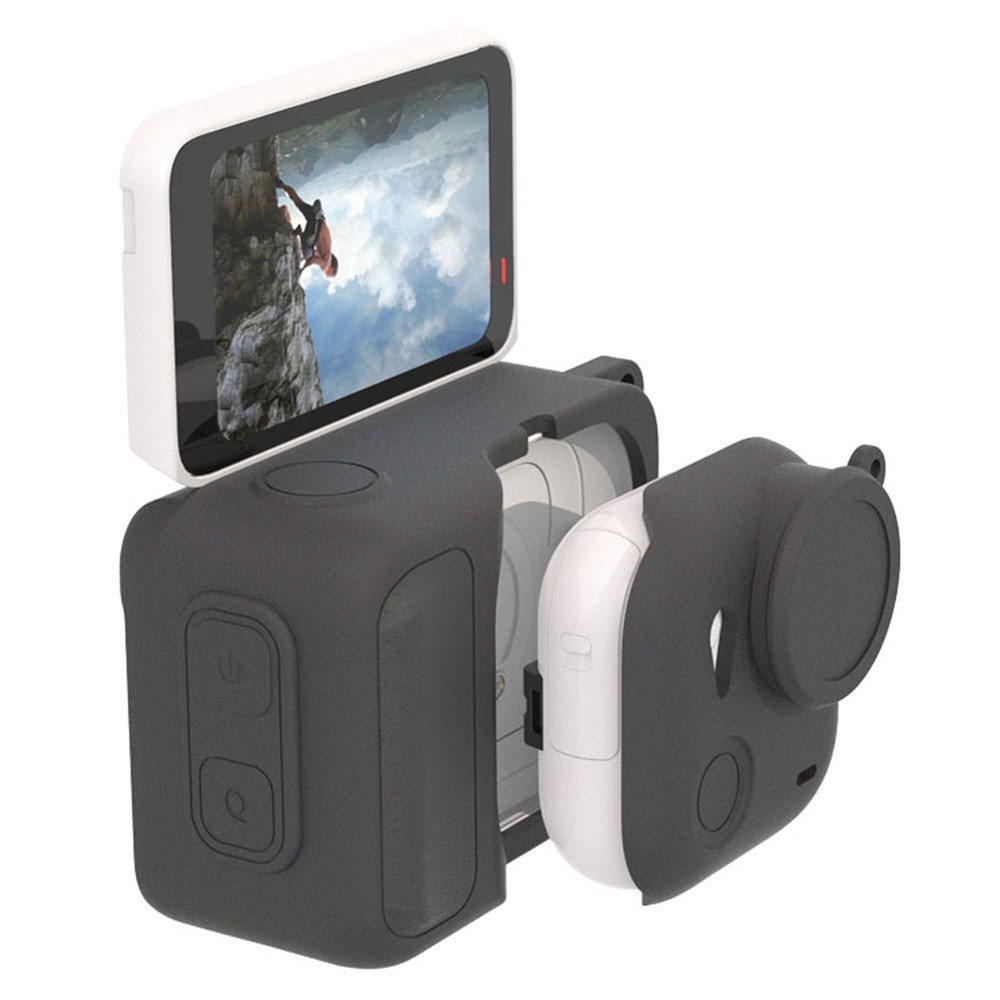 Silikónový ochranný obal s krytkou objektívu pre Insta360 GO Ultra – čierny