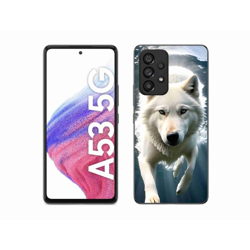 Gélový kryt mmCase na Samsung Galaxy A53 5G - biely vlk