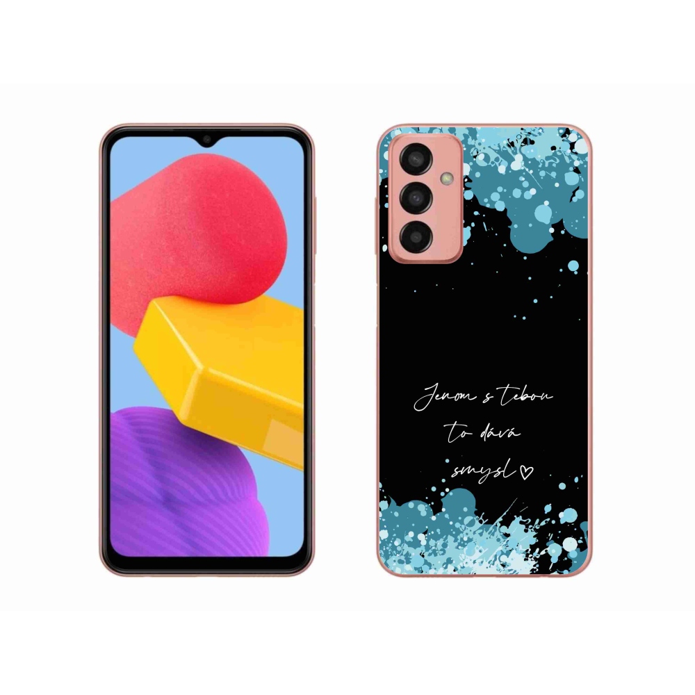 Gélový kryt mmCase na Samsung Galaxy M13 - zamilovaný text čierne pozadie