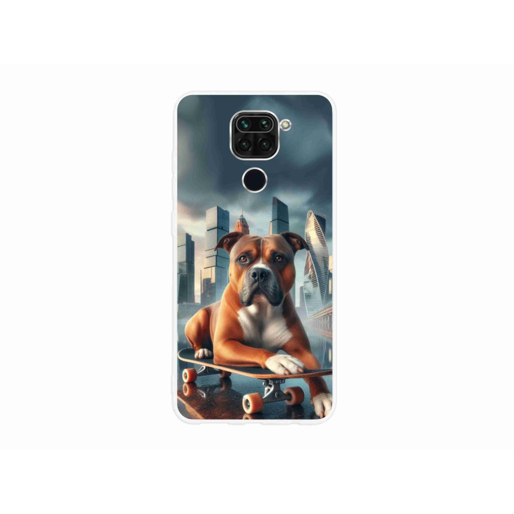 Gélový kryt mmCase na Xiaomi Redmi Note 9 - pes na skateboarde