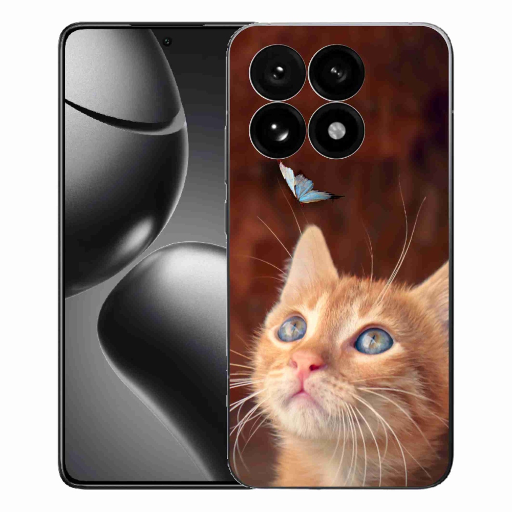 Gélový kryt mmCase na Xiaomi 15T - motýľ a mačiatko